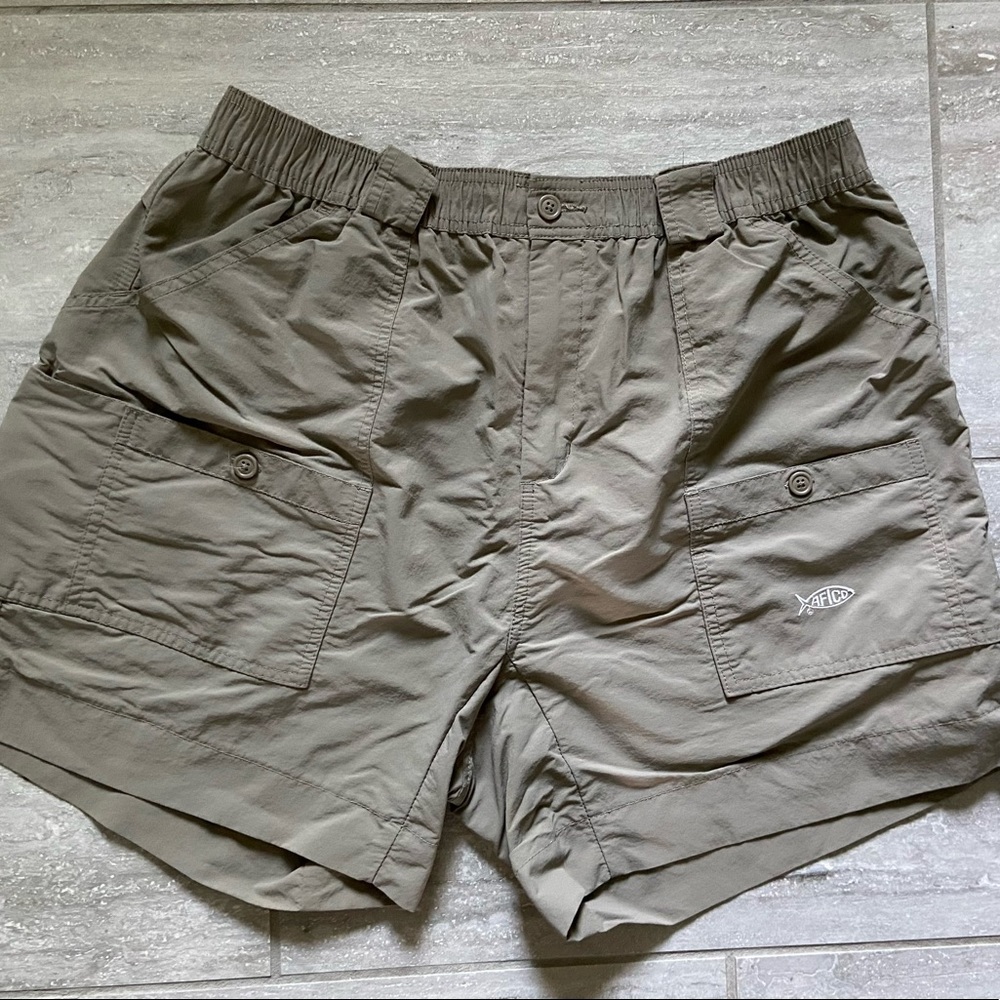 AFTCO Mens  Original Fishing Shorts Size 38 Olive/Brown